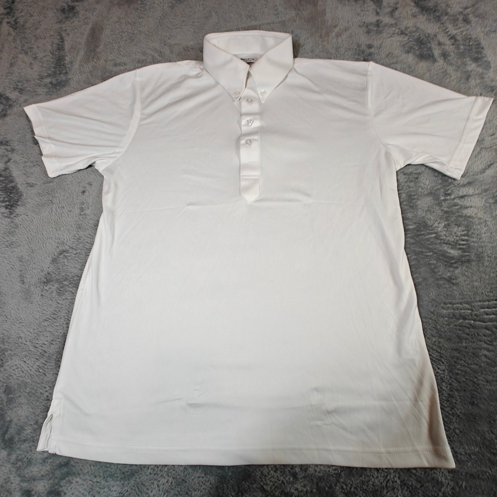 Collars & Co Dress Collar Polo Mens Small White Short Sleeve Performance Shirt